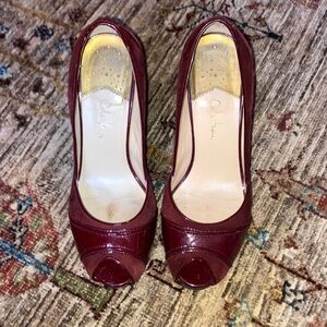 Cole Haan (with Nike Air) Dalya Burgundy Peep-Toe Pumps